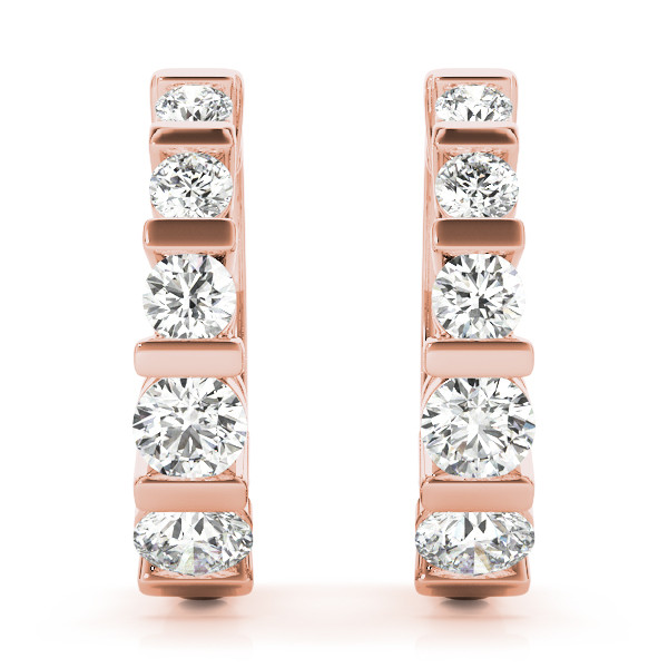 0.26 Ct Lab Grown Round Cut Roman Hoop Diamond Earrings in Silver 925