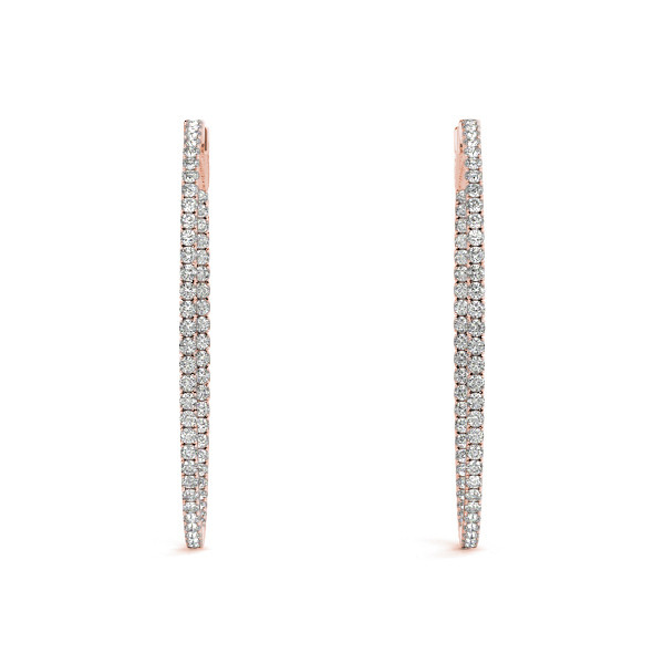 1.52 Ct Lab Grown Round Cut Edith Hoop Diamond Earrings in Silver 925