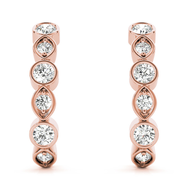 0.57 Ct Lab Grown Round Cut Ralfh Hoop Diamond Earrings in Silver 925