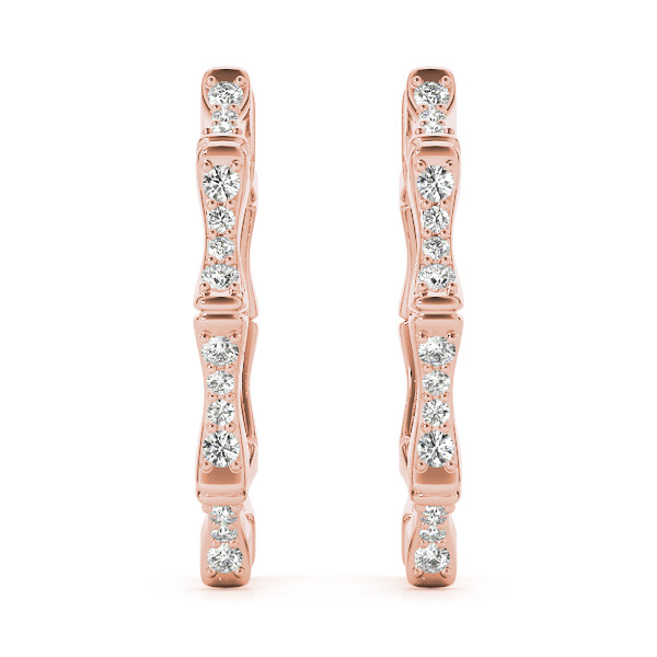 0.2 Ct Lab Grown Round Cut Chaster Hoop Diamond Earrings in Silver 925