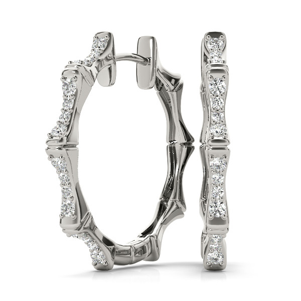 0.2 Ct Lab-Created Round Cut Chaster Hoop Diamond Earrings in Silver 925