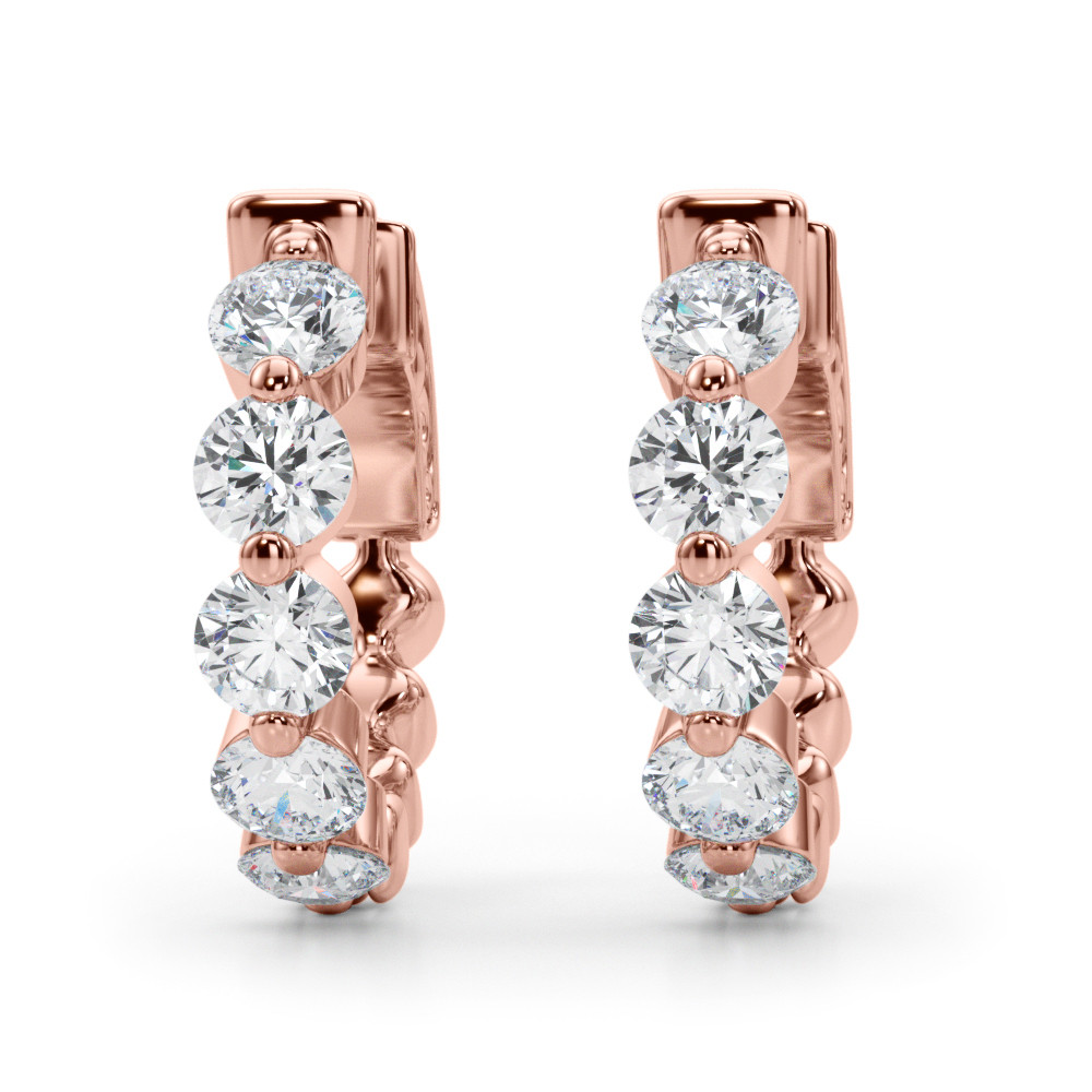 Erin Lab Grown Rose Gold Hoop Diamond Earrings