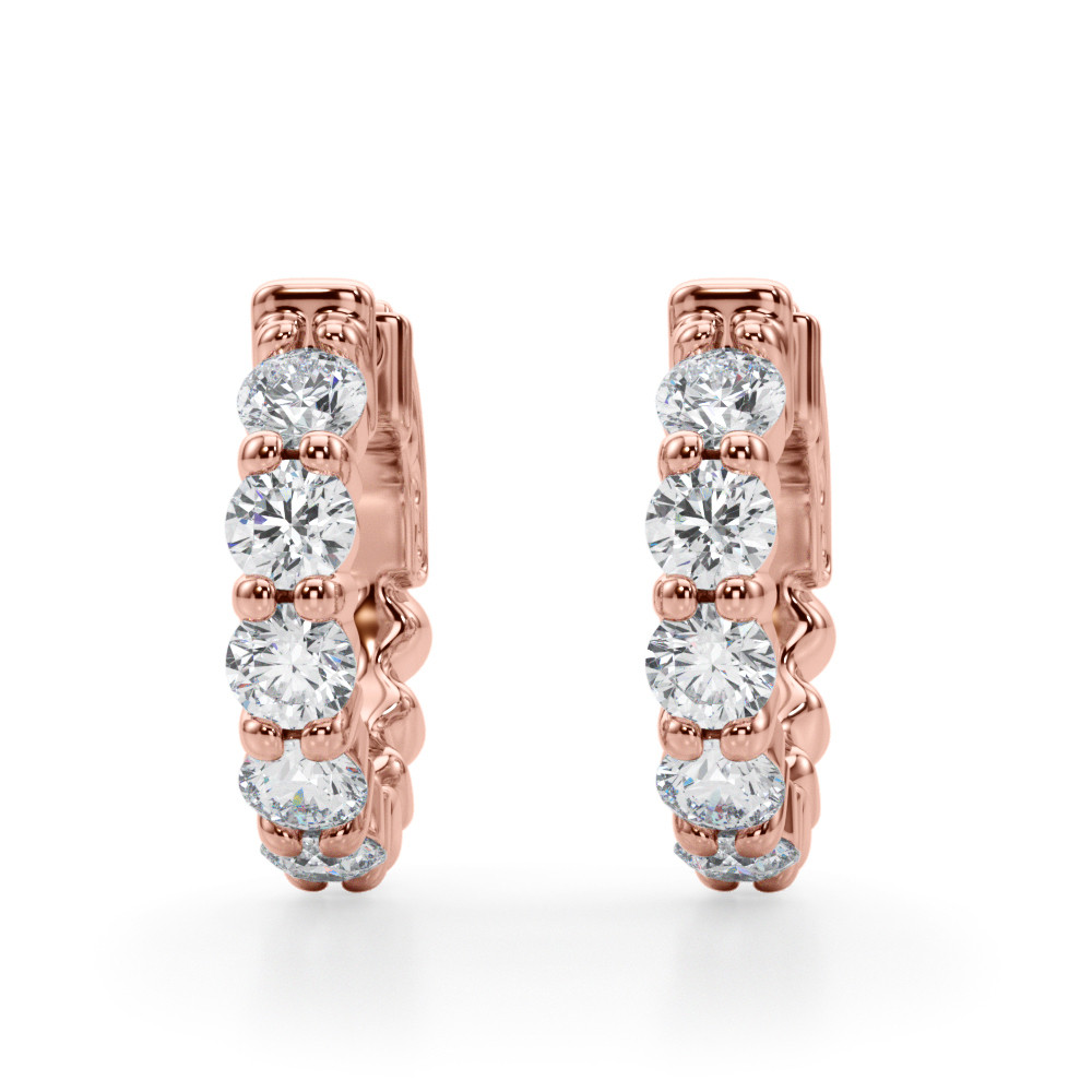 1.6 Ct Lab Grown Round Cut Carter Hoop Diamond Earrings in Silver 925