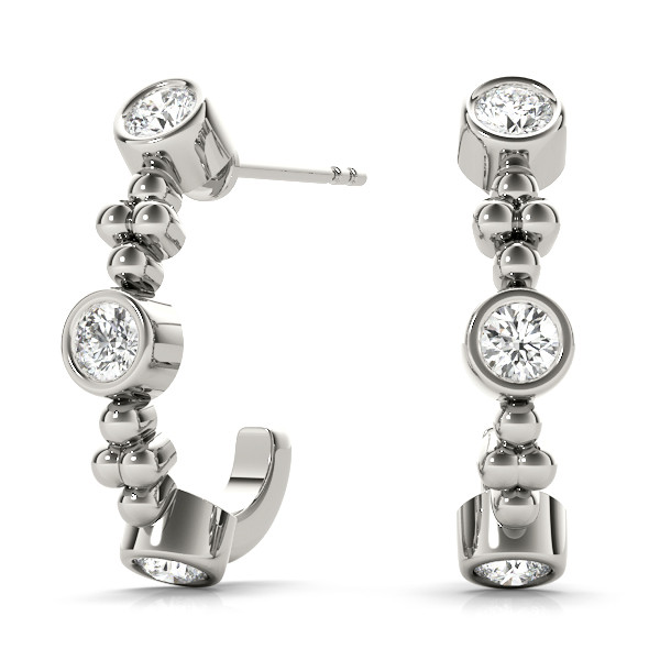 0.24 Ct Lab-Created Round Cut Jaxon  Hoop Diamond Earrings in Silver 925