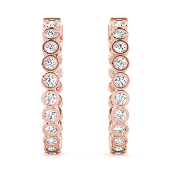 1.05 Ct Lab-Created Round Cut Ronnie  Hoop Diamond Earrings in Silver 925