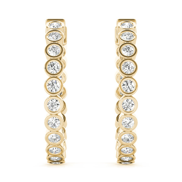 1.05 Ct Lab-Created Round Cut Ronnie  Hoop Diamond Earrings in Silver 925