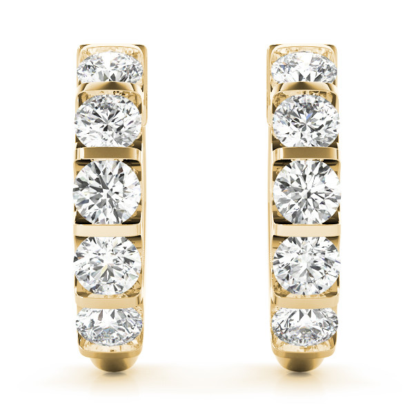 Caitlin Lab Grown Yellow Gold Hoop Diamond Earrings