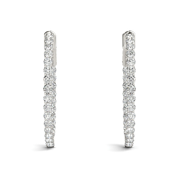1.92 Ct Lab-Created Round Cut Anna Hoop Diamond Earrings in Silver 925