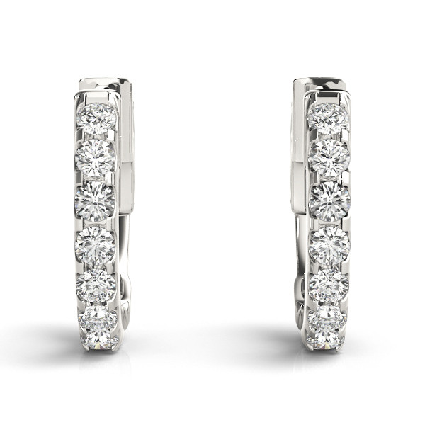 0.28 Ct Lab-Created Round Cut Rosie Hoop Diamond Earrings in Silver 925