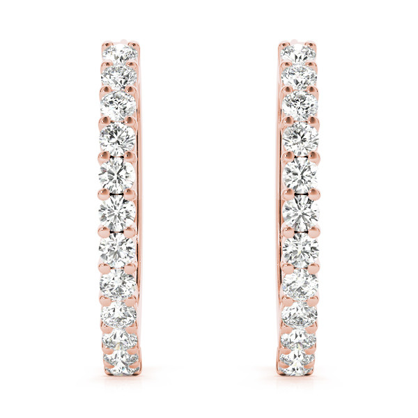 0.24 Ct Lab-Created Round Cut Sienna Hoop Diamond Earrings in Silver 925