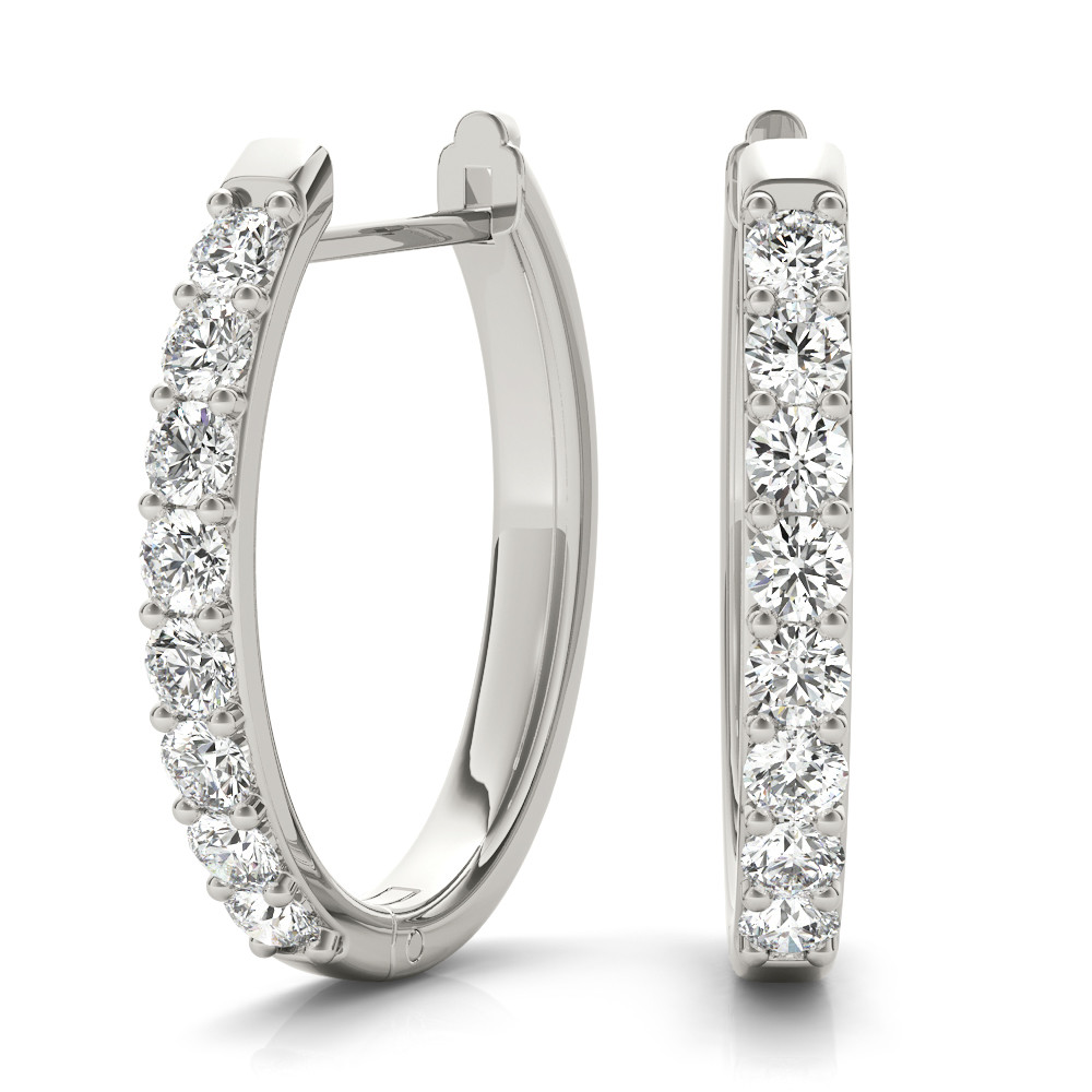 0.16 Ct Lab-Created Round Cut Katie Hoop Diamond Earrings in Silver 925