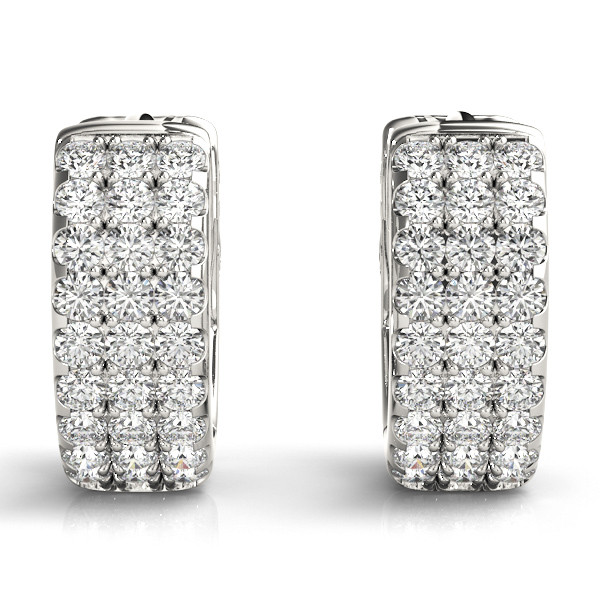 0.54 Ct Lab-Created Round Cut Lacey Hoop Diamond Earrings in Silver 925