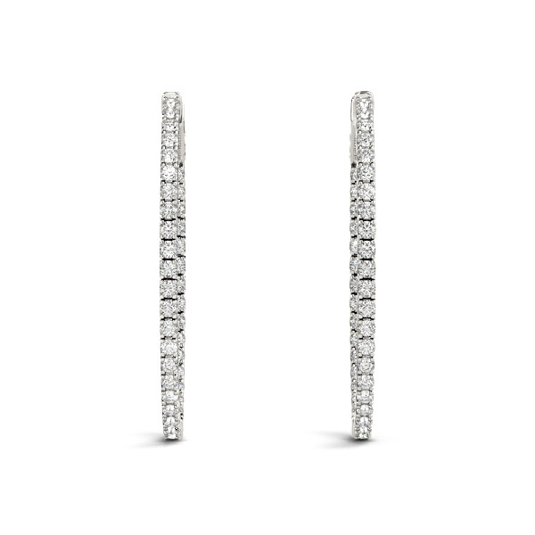 0.78 Ct Lab-Created Round Cut Sarah Hoop Diamond Earrings in Silver 925