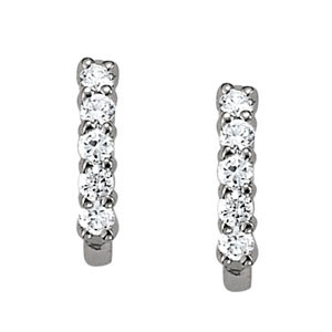 0.3 Ct Lab-Created Round Cut Niamh Hoop Diamond Earrings in Silver 925