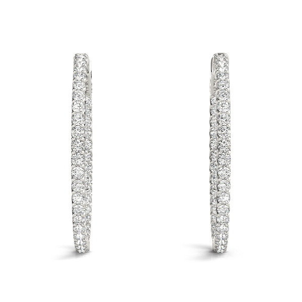 0.5 Ct Lab-Created Round Cut Lauren Hoop Diamond Earrings in Silver 925