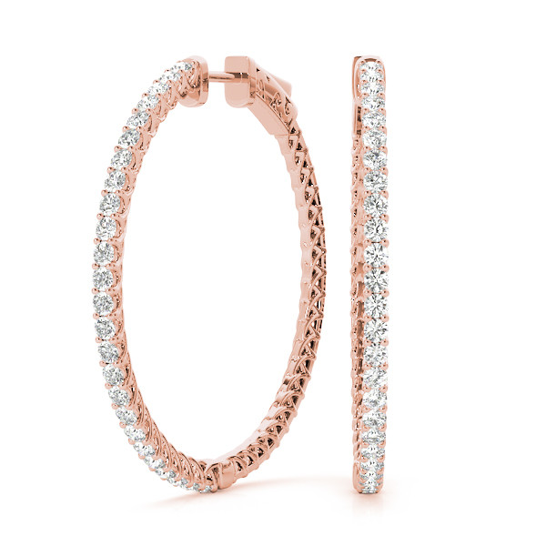 0.26 Ct Lab-Created Round Cut Hazel Hoop Diamond Earrings in Silver 925