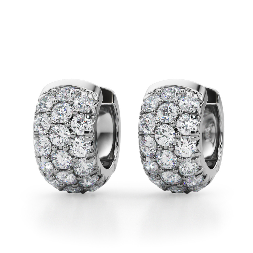 1.52 Ct Lab-Created Round Cut Lrene Hoop Diamond Earrings in Silver 925
