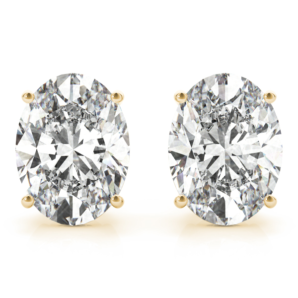 0.1 Ct Lab-Created Oval Cut Vincia  Studs Diamond Earrings in Silver 925