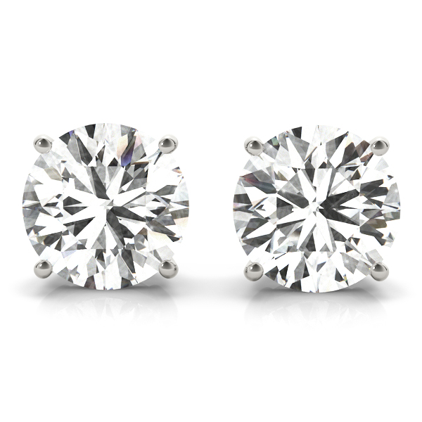 1.0 Carat Round 4 Prong Lab Grown Diamond Stud Earring 9K White Gold