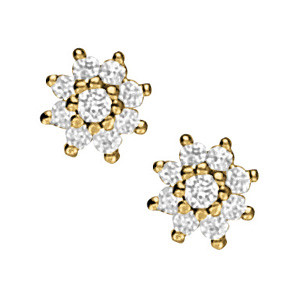 0.31 Ct Natural Round Cut  Fae Diamond Cluster Earrings in Silver 925