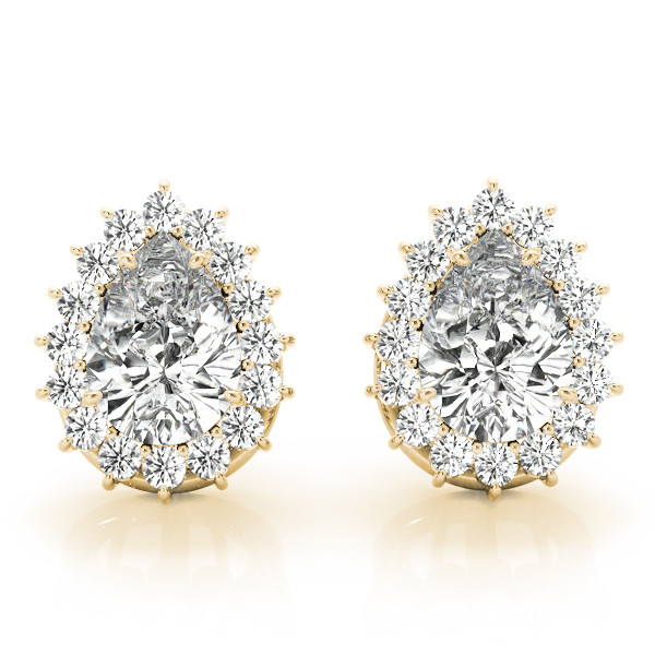 0.25 Ct Lab-Created Pear Cut Elke Halo Diamond Earrings in Silver 925