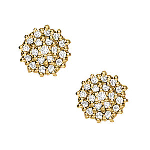 0.4 Ct Natural Round Cut  Elmira Diamond Cluster Earrings in Silver 925