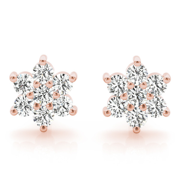 0.21 Ct Lab-Created Round Cut Basbas Diamond Cluster Earrings in Silver 925