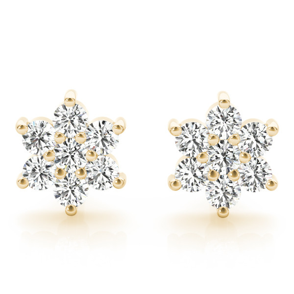 0.21 Ct Lab-Created Round Cut Basbas Diamond Cluster Earrings in Silver 925