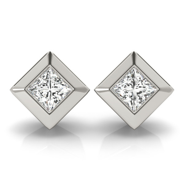0.1 Ct Lab-Created Diamond Cushion Cut Evi Studs Earrings in Silver 925