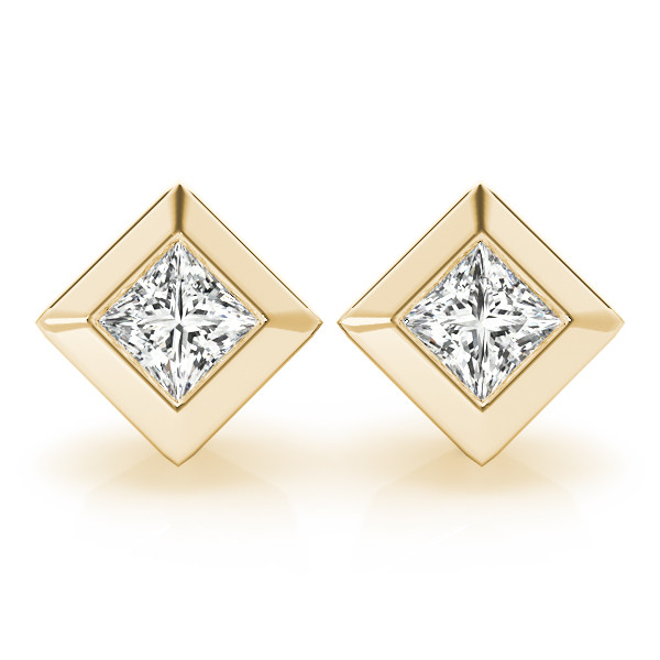 0.1 Ct Lab Grown Diamond Cushion Cut Evi Studs Earrings in Silver 925