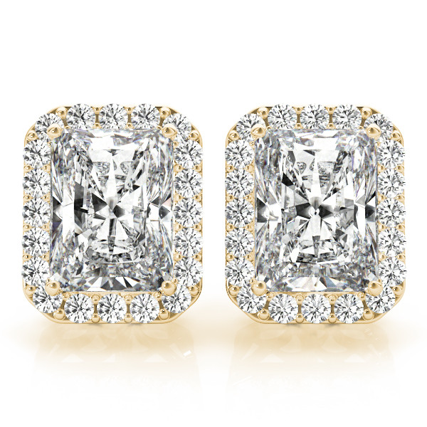 0.25 Ct Lab-Created Emerald Cut Edwena Halo Diamond Earrings in Silver 925