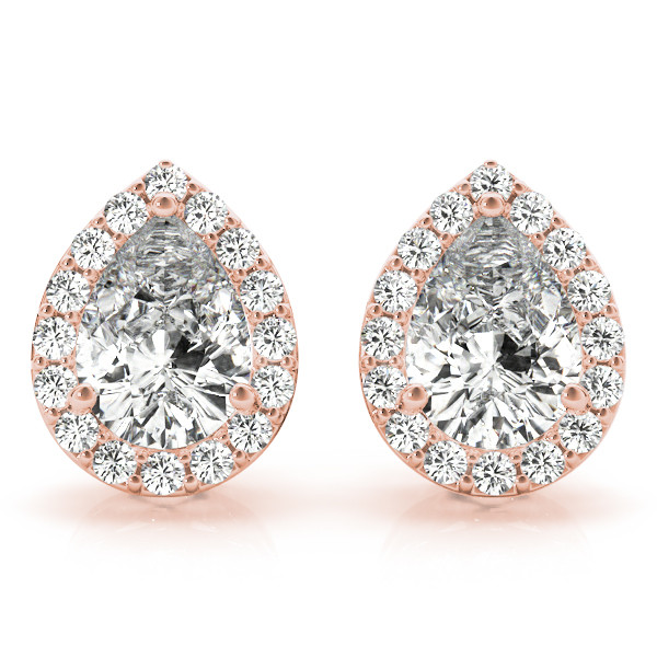 0.2 Ct Lab-Created Pear Cut  Elyna Halo Diamond Earrings in Silver 925