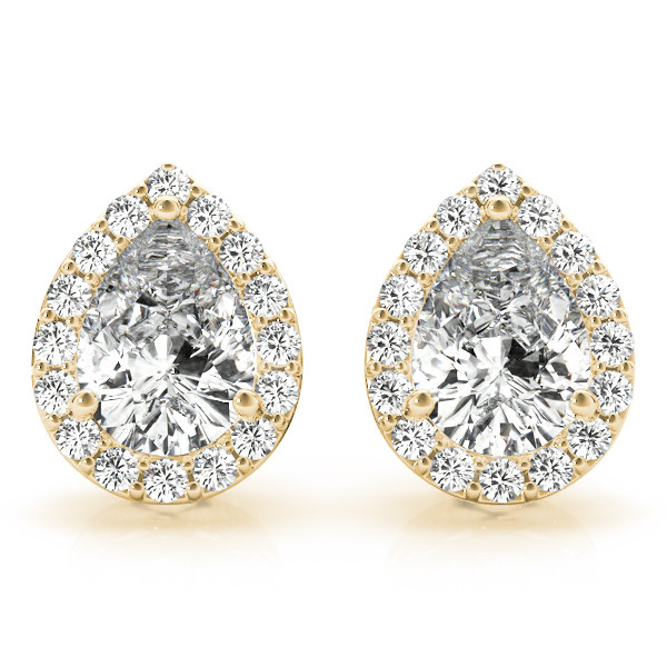 0.2 Ct Lab-Created Pear Cut  Elyna Halo Diamond Earrings in Silver 925