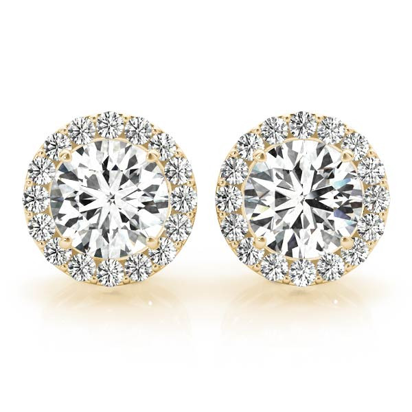 0.2 Ct Lab-Created Round Cut Rita  Halo Diamond Earrings in 9K White Gold