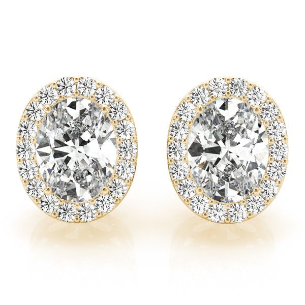 0.2 Ct Lab-Created Oval Cut  Eily Halo Diamond Earrings in Silver 925