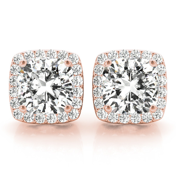 0.2 Ct Lab-Created Cushion Cut Eudora Halo Diamond Earrings in Silver 925