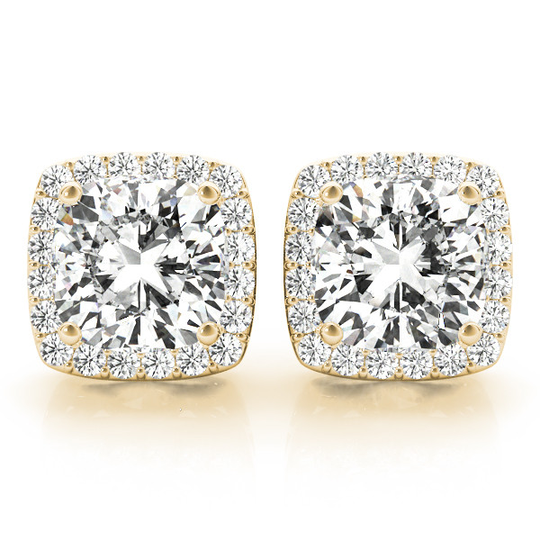 0.2 Ct Lab-Created Cushion Cut Eudora Halo Diamond Earrings in Silver 925