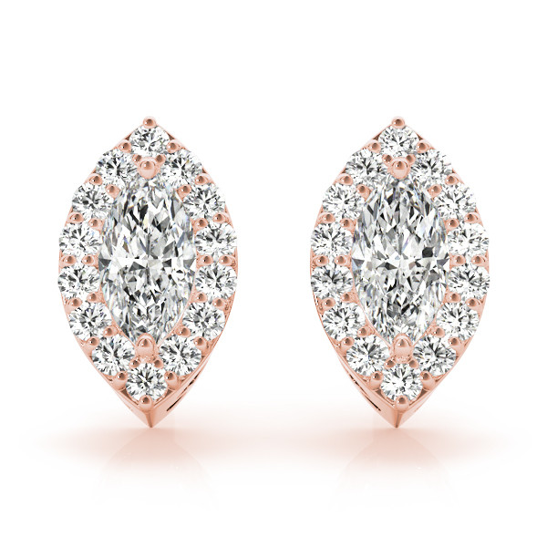 0.2 Ct Lab-Created Pear Cut  Emera Halo Diamond Earrings in Silver 925