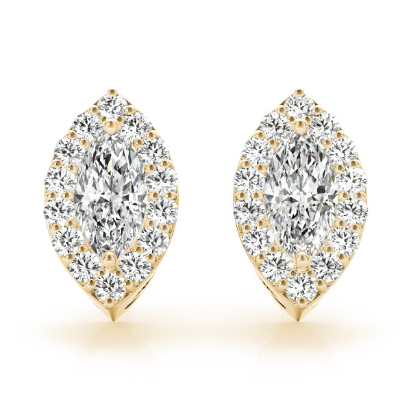 0.2 Ct Lab-Created Pear Cut  Emera Halo Diamond Earrings in Silver 925