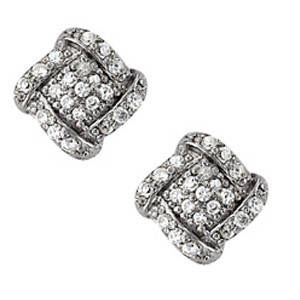 0.54 Ct Natural Round Cut Fadila Diamond Designer Earrings in Silver 925
