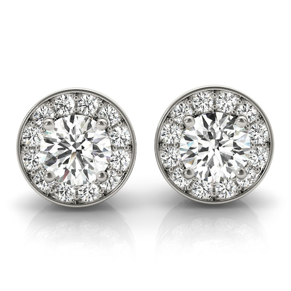 0.12 Ct Lab-Created Round Cut Eliise Halo Diamond Earrings in Silver 925