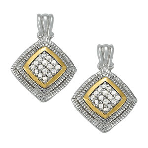 0.08 Ct Natural Round Cut Faten Diamond Cluster Earrings in Silver 925