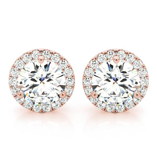 0.2 Ct Lab-Created Round Cut Enock Halo Diamond Earrings in Silver 925