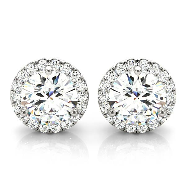 0.2 Ct Lab-Created Round Cut Enock Halo Diamond Earrings in Silver 925