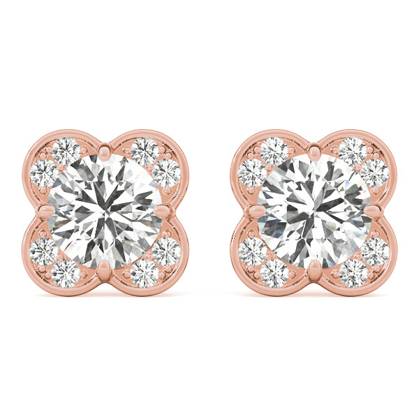 0.25 Ct Lab-Created Round Cut Estere Halo Diamond Earrings in Silver 925