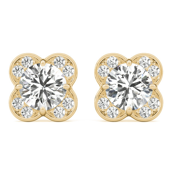 0.25 Ct Lab-Created Round Cut Estere Halo Diamond Earrings in Silver 925