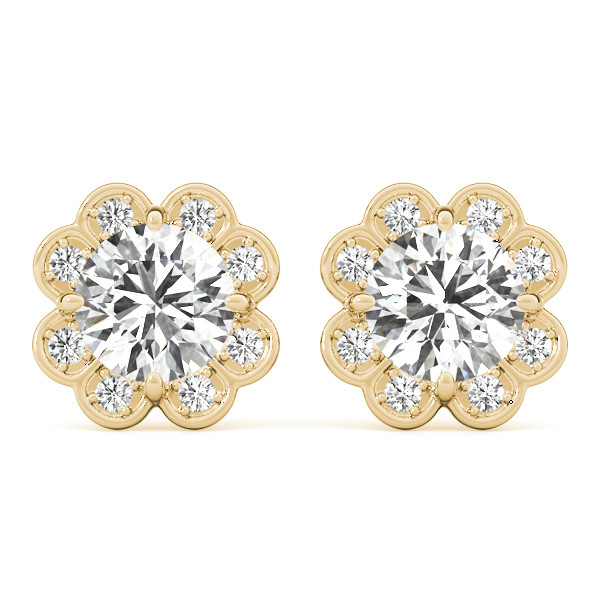 0.25 Ct Lab-Created Round Cut Eeva Halo Diamond Earrings in Silver 925