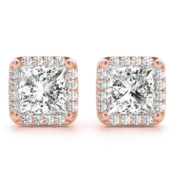 0.25 Ct Lab-Created Cushion Cut Edda Halo Diamond Earrings in Silver 925