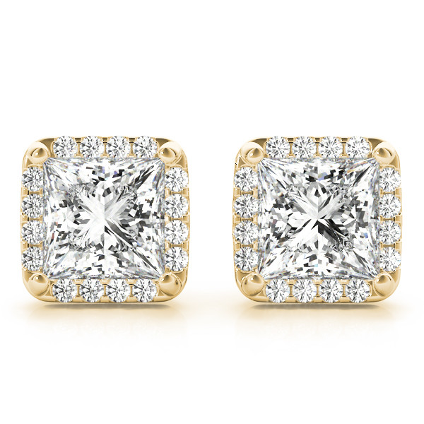 0.25 Ct Lab-Created Cushion Cut Edda Halo Diamond Earrings in Silver 925