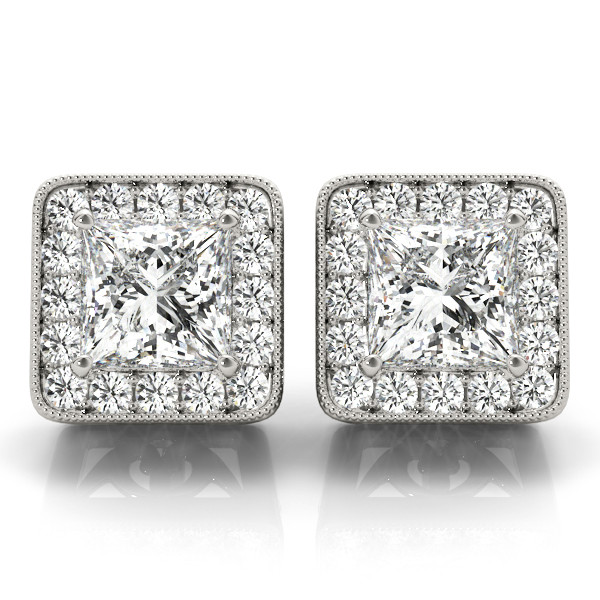 0.5 Ct Natural Cushion Cut  Eteri Diamond Designer Earrings in Silver 925